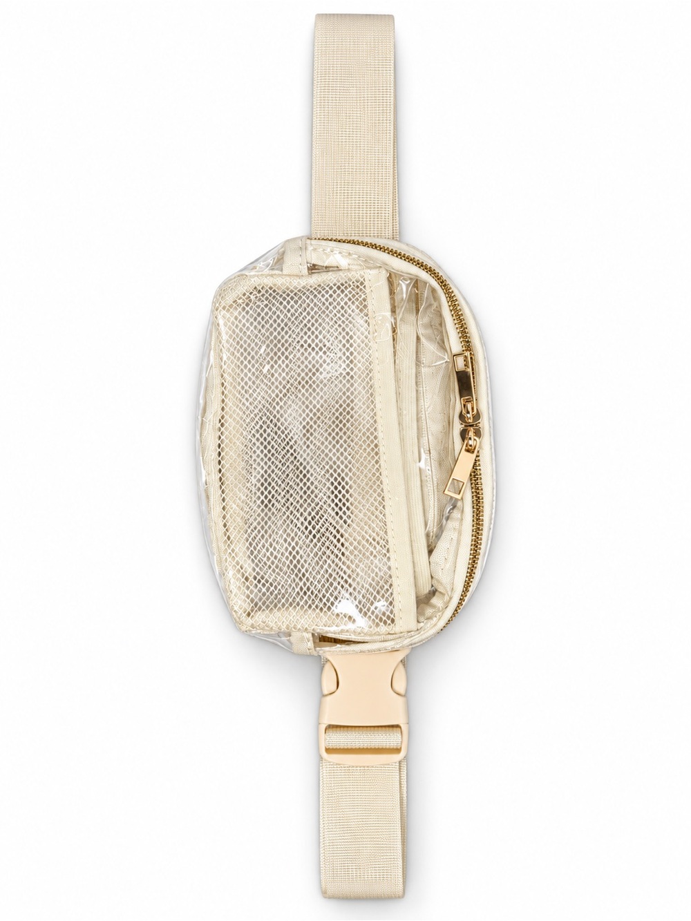 Source Unknown Clear Crossbody Pouch with Gold Trim